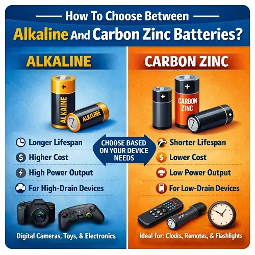 How To Choose Between Alkaline And Carbon Zinc Batteries?